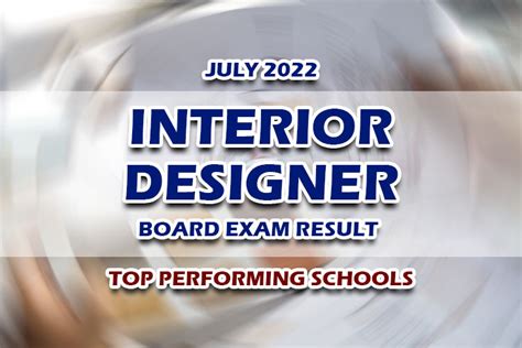 PERFORMANCE OF SCHOOLS: July 2022 Interior Designer .